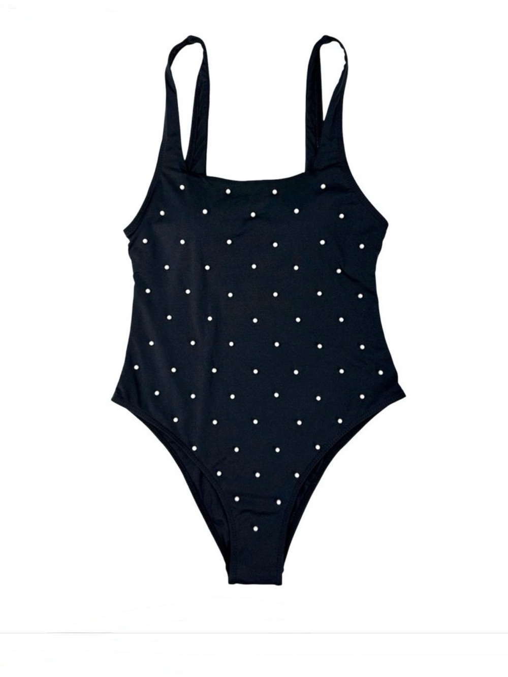 BEBE Pearl Embellished Black One Piece Swimsuit XS M L NWT